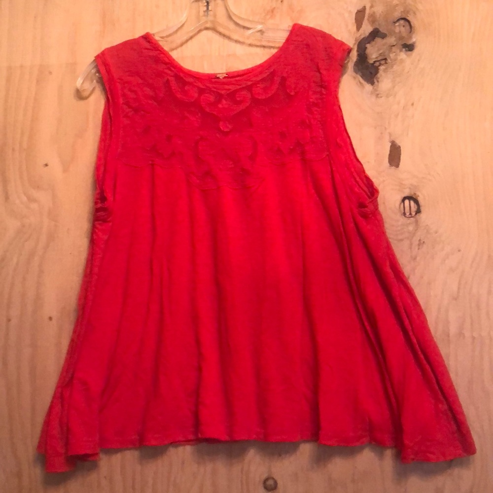Red free people tank top